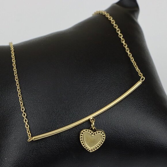 Yellow Gold Heart Pendant Necklace with Adjustable Chain, XPNL0358 - Picture 1 of 13